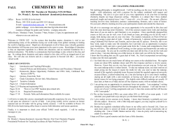 CHEMISTRY 102 FALL 2013