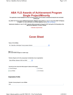 ABA YLD Awards of Achievement Program Single Project/Minority  Page 1 of 4