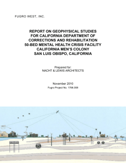 REPORT ON GEOPHYSICAL STUDIES FOR CALIFORNIA DEPARTMENT OF CORRECTIONS AND REHABILITATION
