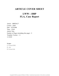 ARTICLE COVER SHEET LWW—DBP FLA, Case Report