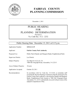 FAIRFAX   COUNTY PLANNING COMMISSION PUBLIC HEARING FOR