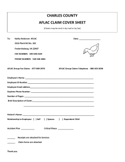 CHARLES COUNTY AFLAC CLAIM COVER SHEET