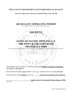 AIR QUALITY OPERATING PERMIT ISSUED TO SANTA FE PACIFIC PIPELINE, L.P.