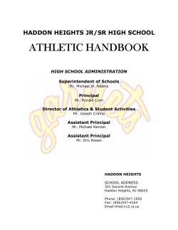 ATHLETIC HANDBOOK  HADDON HEIGHTS JR/SR HIGH SCHOOL