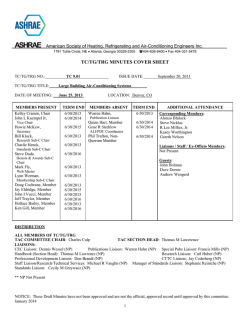 ASHRAE TC/TG/TRG MINUTES COVER SHEET