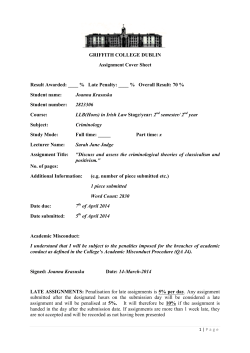 GRIFFITH COLLEGE DUBLIN Assignment Cover Sheet