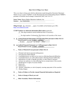Rule 15c2-12 Filing Cover Sheet