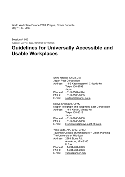 Guidelines for Universally Accessible and Usable Workplaces