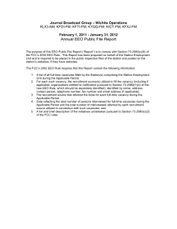 Annual EEO Public File Report  Journal Broadcast Group – Wichita Operations