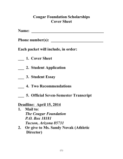 Cougar Foundation Scholarships Cover Sheet  Name:  ____________________________________