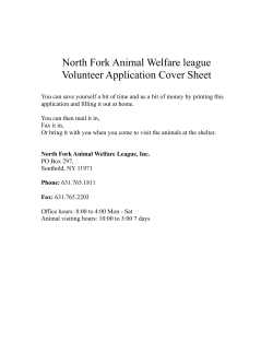 North Fork Animal Welfare league Volunteer Application Cover Sheet