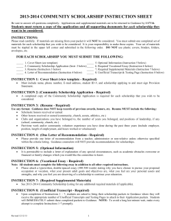 2013-2014 COMMUNITY SCHOLARSHIP INSTRUCTION SHEET each want to be considered. INSTRUCTIONS: