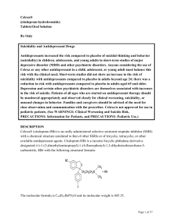 Celexa® (citalopram hydrobromide) Tablets/Oral Solution