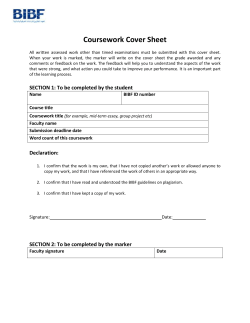 Coursework Cover Sheet