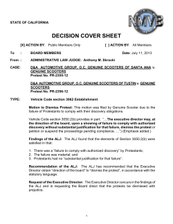 DECISION COVER SHEET
