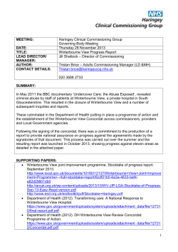 Haringey Clinical Commissioning Group Governing Body Meeting Thursday 28 November 2013