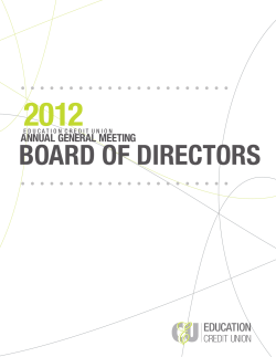 2012 BOARD OF DIRECTORS ANNUAL GENERAL MEETING