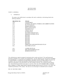 SECTION 00850 DRAWING LIST  PART I- GENERAL