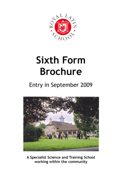 Sixth Form Brochure Entry in September 2009
