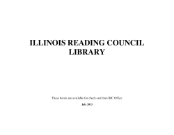ILLINOIS READING COUNCIL LIBRARY