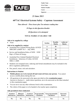23 June 2011 6077AC Electrical Systems Safety – Capstone Assessment