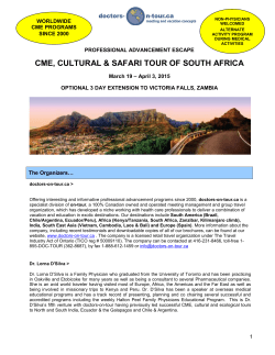 CME, CULTURAL &amp; SAFARI TOUR OF SOUTH AFRICA