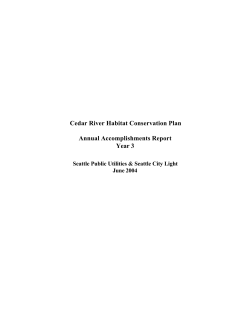 Cedar River Habitat Conservation Plan  Annual Accomplishments Report Year 3