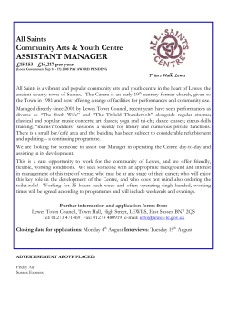 ASSISTANT MANAGER All Saints Community Arts &amp; Youth Centre