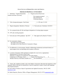 PROGRAM PROPOSAL COVER SHEET S C