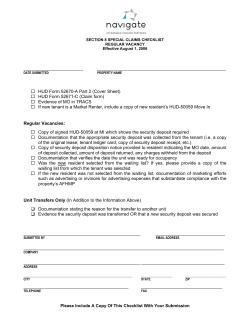   HUD Form 52670-A Part 2 (Cover Sheet)