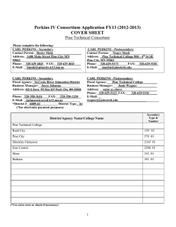 Perkins IV Consortium Application FY13 (2012-2013) COVER SHEET Pine Technical Consortum
