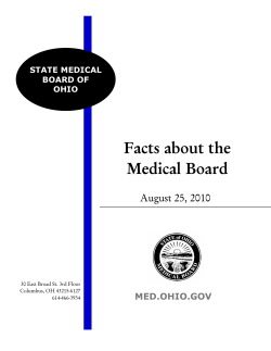 Facts about the Medical Board  August 25, 2010