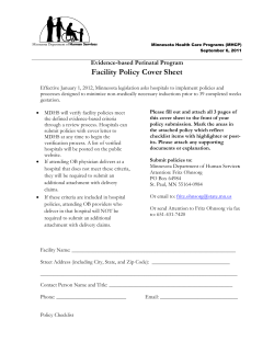 Facility Policy Cover Sheet Evidence-based Perinatal Program