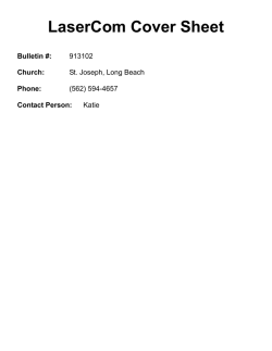 LaserCom Cover Sheet  Bulletin #: Church:
