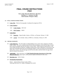 FINAL CRUISE INSTRUCTIONS FOCI MILLER FREEMAN February 13 – February 22, 2003