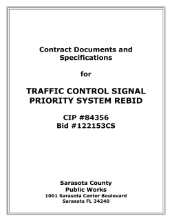 TRAFFIC CONTROL SIGNAL PRIORITY SYSTEM REBID  Contract Documents and