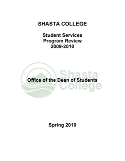 SHASTA COLLEGE Student Services Program Review