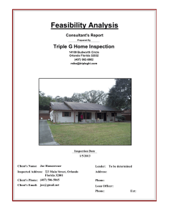 Feasibility Analysis Triple G Home Inspection Consultant's Report