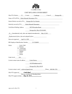 UNIT BYLAWS COVER SHEET