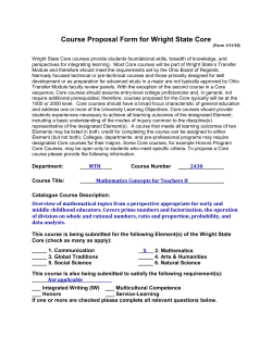 Course Proposal Form for Wright State Core