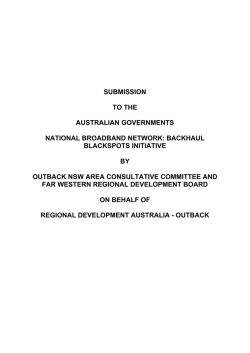 SUBMISSION  TO THE AUSTRALIAN GOVERNMENTS
