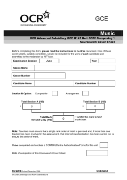 GCE  Music OCR Advanced Subsidiary GCE H142 Unit G352 Composing 1