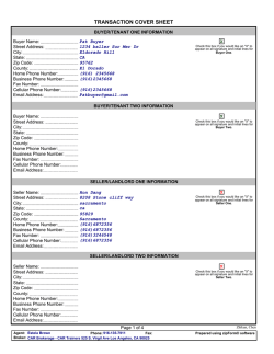 TRANSACTION COVER SHEET