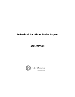 Professional Practitioner Studies Program APPLICATION