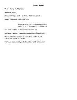 COVER SHEET  Church Name: St. Athanasius Bulletin # 511245