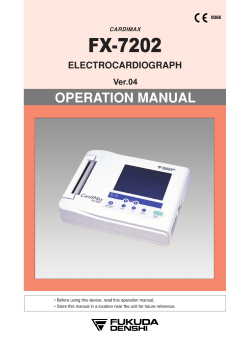 FX-7202 OPERATION MANUAL ELECTROCARDIOGRAPH Ver.04