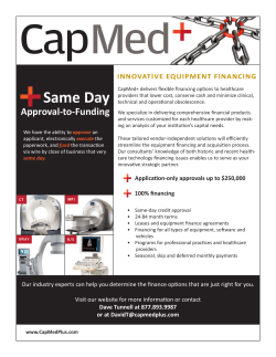 Same Day Approval-to-Funding INNOVATIVE EQUIPMENT FINANCING Dave Tunnell at 877.893.9987