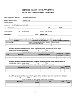 2014 OPSB CHARTER SCHOOL APPLICATION COVER SHEET &amp; ENROLLMENT PROJECTION