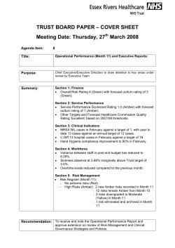 TRUST BOARD PAPER – COVER SHEET Meeting Date: Thursday, 27 March 2008