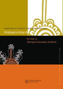 Walpaara Anpa Award for Year 10 Aboriginal Secondary Students W